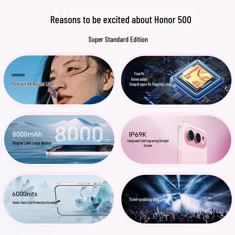 Honor 500 5G AI Smartphone (12+512GB) with Selfie Stick Set (CN version)