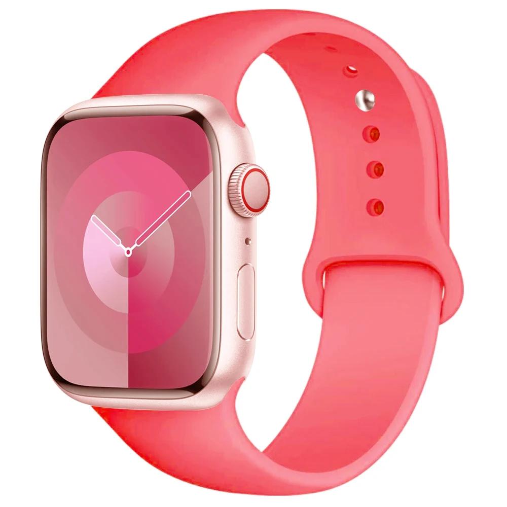 

Силіконовий Ремінець Для Apple Watch ремінець 44мм 45мм 40мм 41мм 42-46мм 49мм спортивний браслет iwatch серії 11-10-9-8 7 6 5 4 SE-Ultra 2/3 40-41-S11-10 42mm SM
