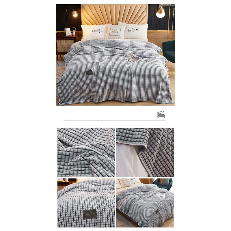 Jednobarevný flanel Klimatizace Deka Prostěradlo Coral Velvet Throw Deka Pohovka Deky Přikrývky