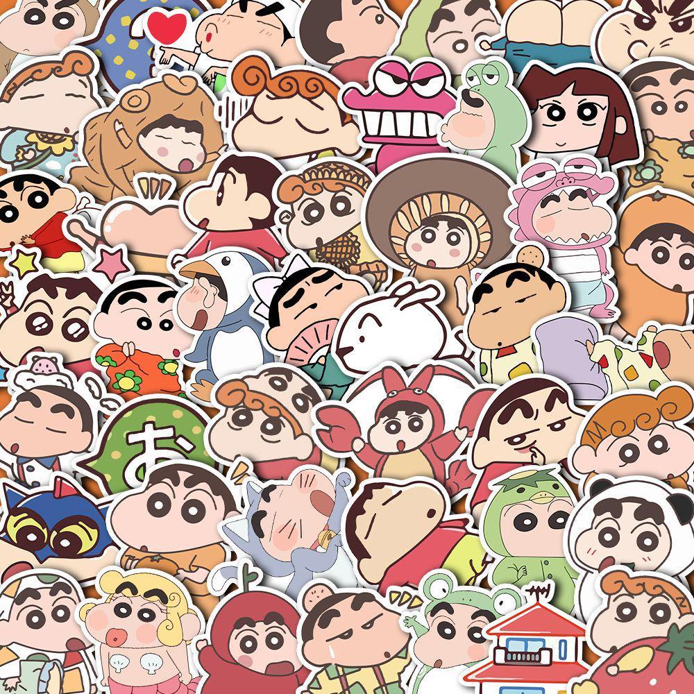 300 Cartoon Shin-chan Stickers: Cute, Waterproof Japanese Anime Collection Featuring Shinnosuke Nohara - Hot Seller.