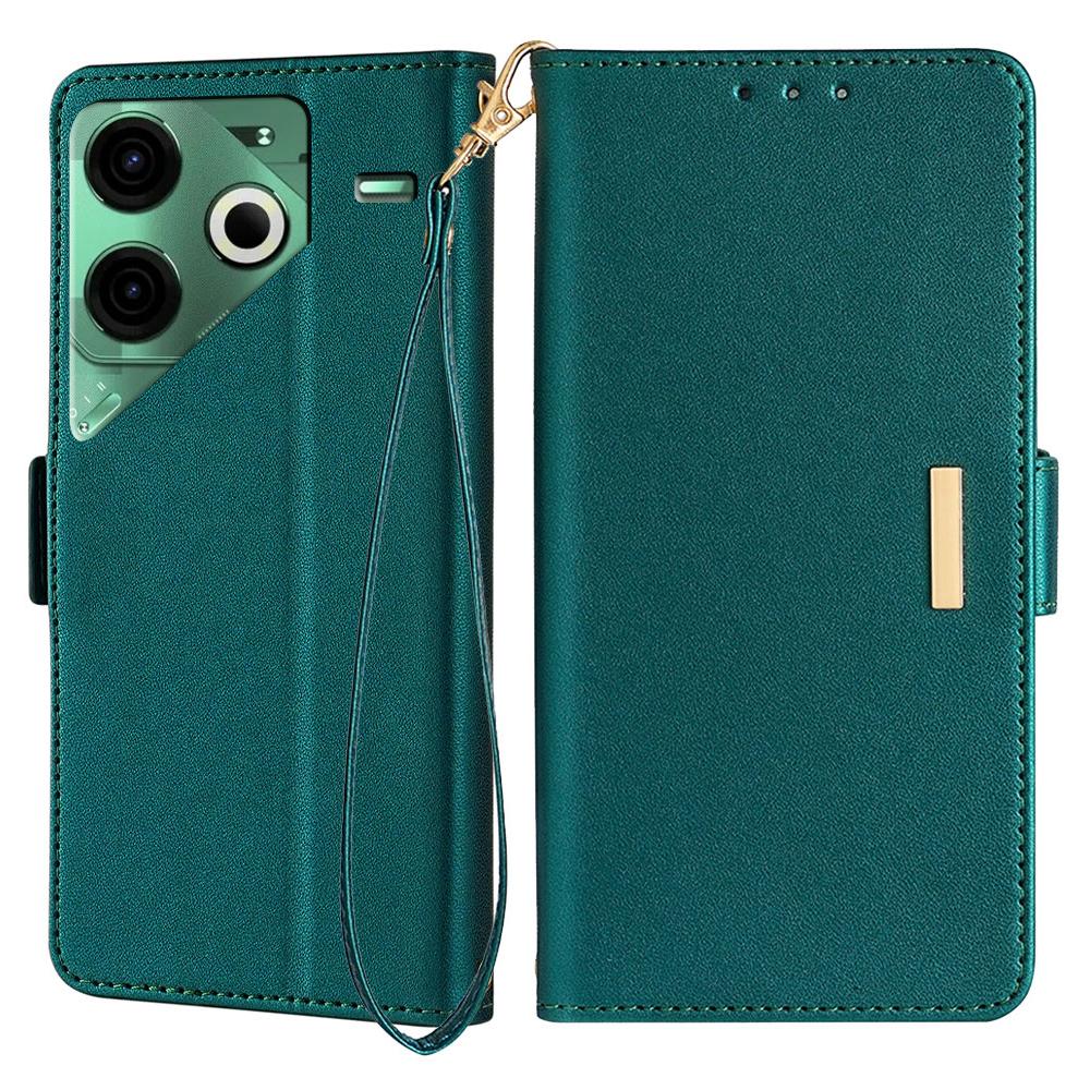 

For TECNO Pova 6 Neo Leather Wallet Case RFID Blocking Stand Cover with Hand Strap F