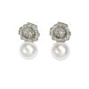Fashion Alloy Flower Stud Earrings Fulok Pearl Earrings Light Luxury Premium Earrings