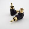 90 Degree RCA Male To Female Right Angle Connector Plug Adapters M/F 90 Degree Audio Adapter Gold Plated