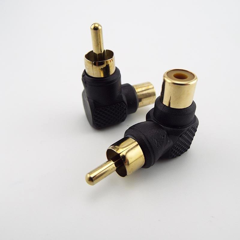 90 Degree RCA Male To Female Right Angle Connector Plug Adapters M/F 90 Degree Audio Adapter Gold Plated