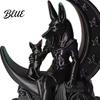 Low-key High-end Decoration 3D Printed Anubis Moon Figurine, Ancient Egyptian Mythology Statue, Frosted Texture Decor Dark Style Wolf Desk Ornament,