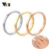 Vnox Basic 2MM Thin Wedding Rings for Women High Polished Stainless Steel Female Girl Finger Anel Alliance Anillo Femenino