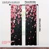 2pcs   Popular Curtains  plane printing Black Curtains with Pink and White Stars Design Machine Washable Fabric (without rod)
