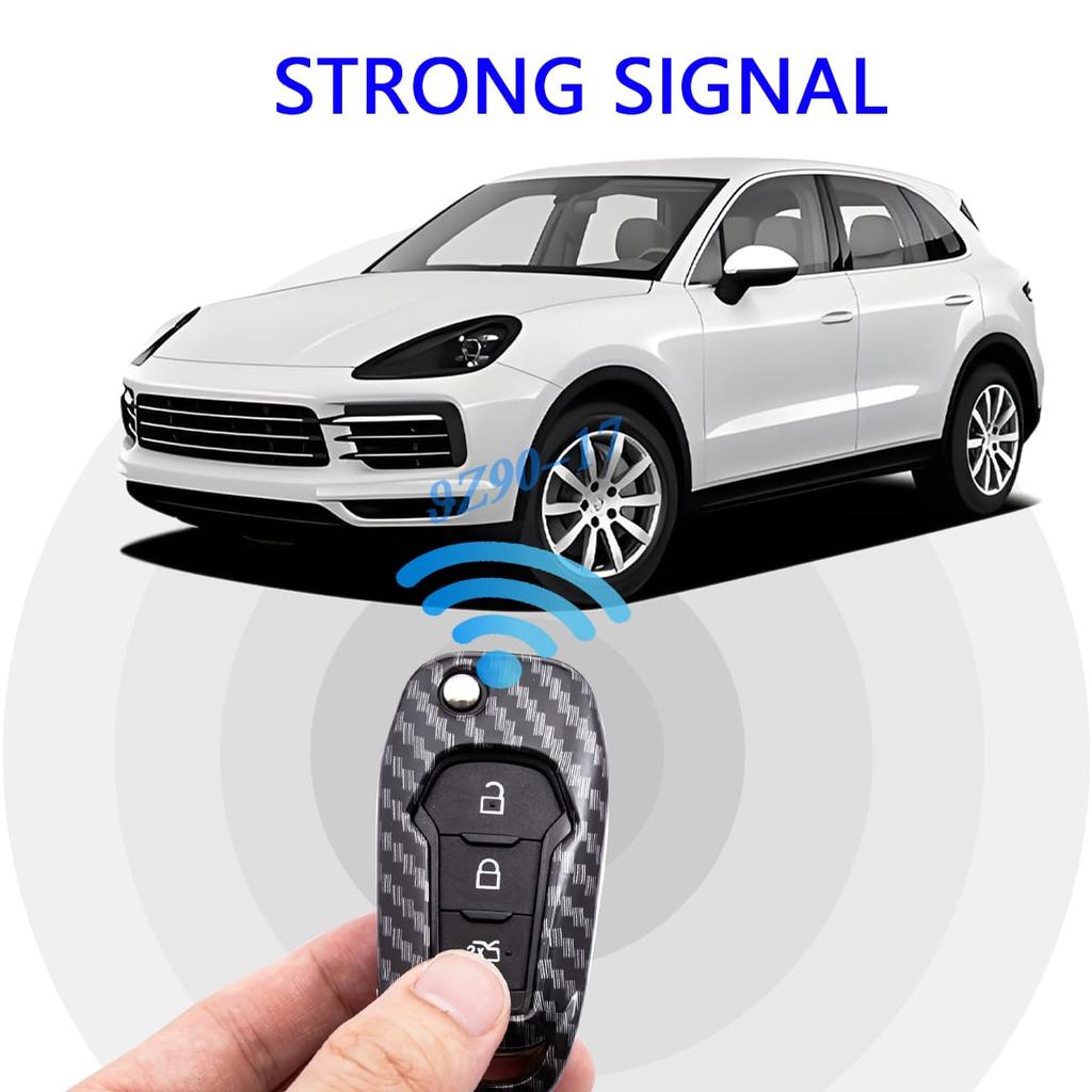 For Ford F150 F250 F350 F450 Xlt Ranger Xl Maverick Ecosport Everest Abs Carbon Fiber Car Smart Key Cover Case Keychain