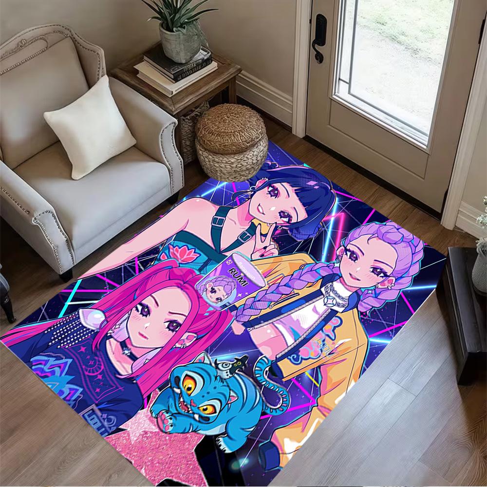 Neon Stars Dance Party Carpet Suitable for Game Room Bedrooms Kitchen Hallway Antislip Carpet Decorate Offices