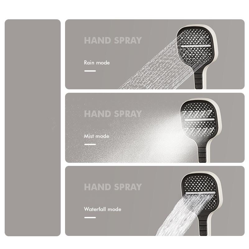 New Arrival Tuqiu White Bathtub Shower Set Wall Mounted Gray Bathtub Faucet Thermostatic White Bath and Shower Mixer Taps Brass