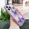 Butterfly Daisy Pattern Soft Liquid Silicone Fall Prevention Case Cover For iPhone 16 16e 15 Pro Max 14 Plus 13 12 11 X Xs Max 7 8 6 SE2 SE3