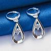 Exquisite 925 Sterling Silver Teardrop Openwork Zirconia Earrings for Women - Wedding Accessories - Fashion Jewelry