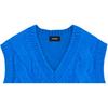 WE11DONE Solid Color V-Neck Cable Knit Vest Unisex Vests Blue WD-KV8-20-090-U-BL