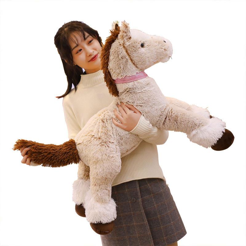 Horse Brown Animal Plush Toys Cute Cartoon Short Gift Children Bedroom Doll