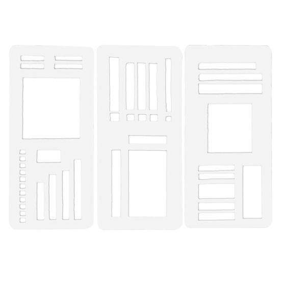 3Pcs Handmade Flexible Record Template Set for Dot Grid Journals Travel-friendly Planner Templates Coils Disc And Rings Stencil for Notebooks