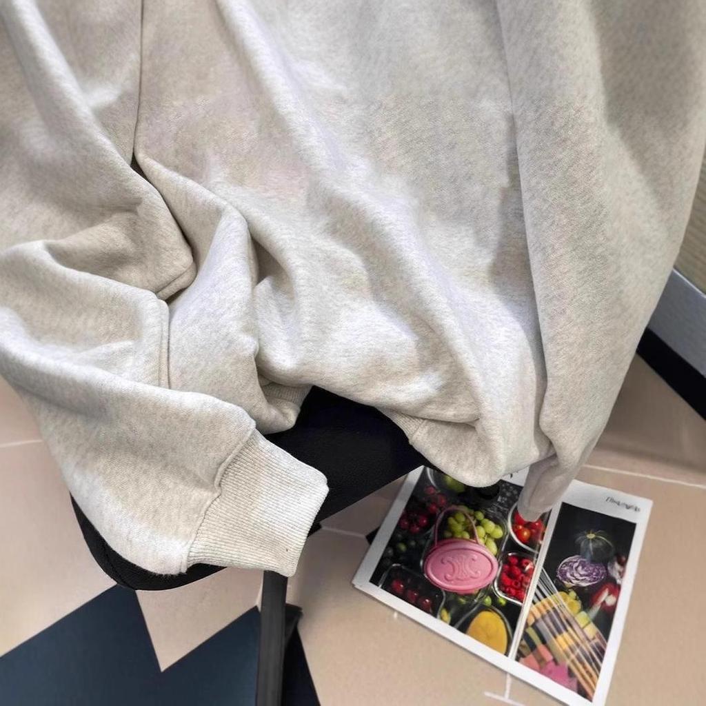 Unisex Thickened Loose Sweatshirt: 2024 Trendy European/American Oversized Autumn/Winter Outerwear