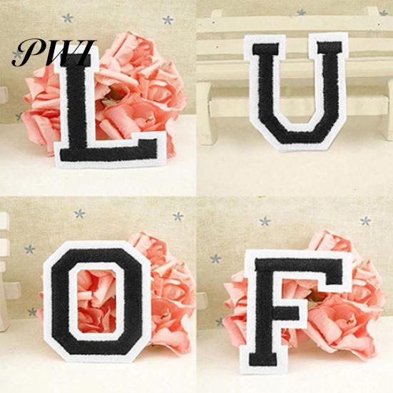 Cloth Letter A-Z Embroidered Motif Applique Iron On Patch Sew Clothing DIY Sticker