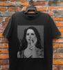 Lana Del Rey Singer Smoking Unisex Black Cotton T-Shirt
