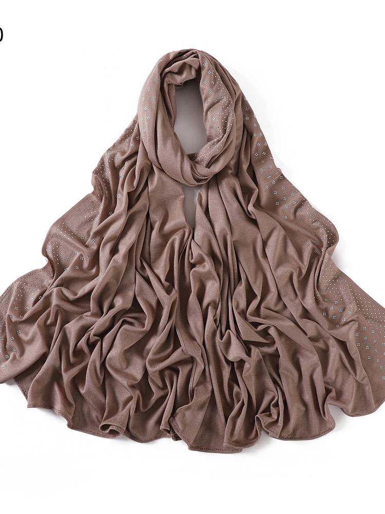 Bling Diamonds Star Jersey Hijab Scarf Muslim Rhinestone Turban Femme Musulman African Head Wraps Arab Turkish Hijabs for Women