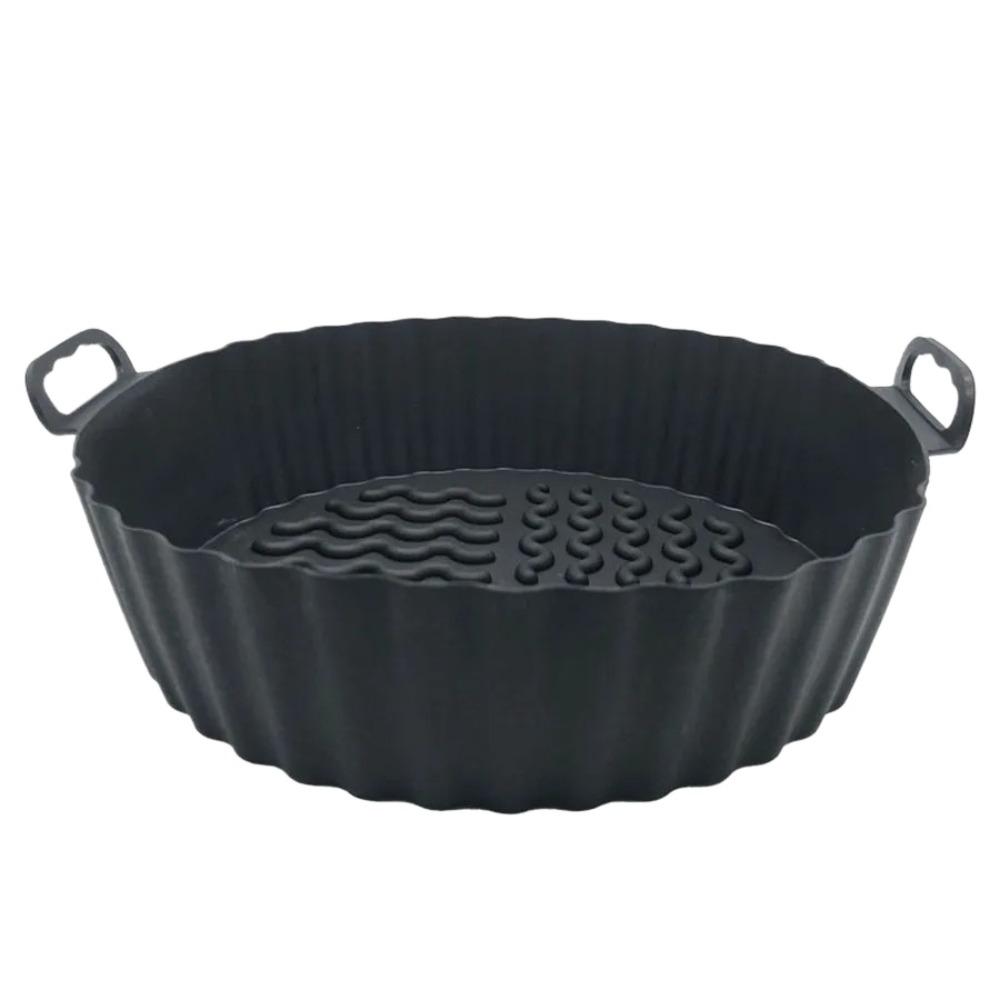 Air Fryer Liner Food Grade Silicone Baking Tray with Handle Reusable Non Stick Silicone Liner Suitable for Air Fryer Accessories