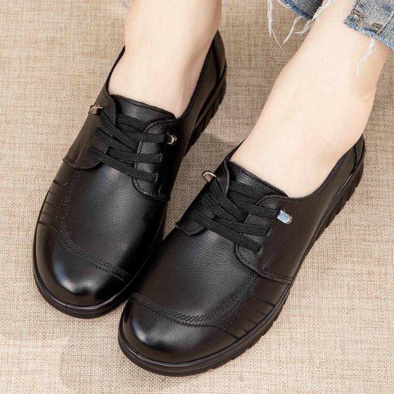 First layer cowhide autumn mother shoes genuine leather soft sole middle-aged and elderly comfortable small leather shoes non-slip breathable grand