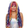 Women's Rainbow Series Long Curly Synthetic Hair Wig Wavy Costume Wig for Party Halloween Cosplay Stylish Gift