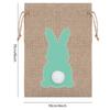 6pcs Easter Bunny Tail HAPPY EAST Party Candy Box Linen Drawstring Bundle Pocket Gift Basket