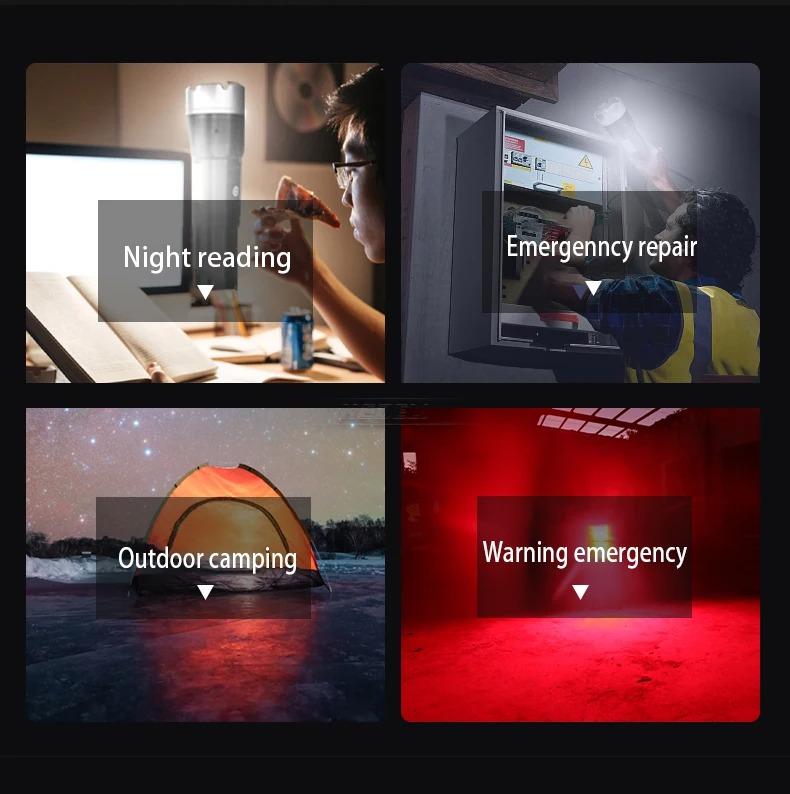 Lanternă portabilă XHP70 Lanternă LED Lanternă de mare putere 7 moduri Lampă super luminoasă Lanterne reîncărcabile prin USB pentru situații de urgență