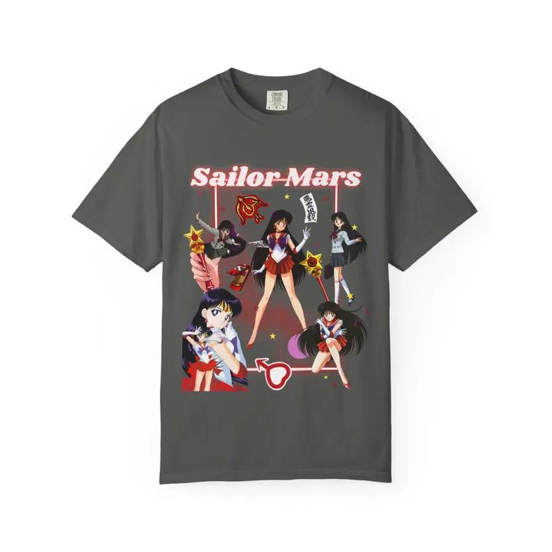 Sailor Mars Summer 2026 Multilook Retro Theme 100 Cotton Printed Loose Tshirt for Unisex and Women Parentchild Top Y2k