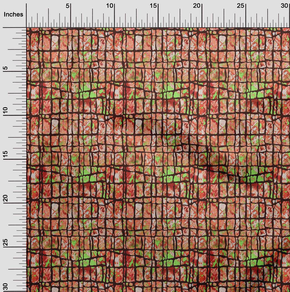 oneOone Cotton Flex Dark Peach Fabric Abstracts Fabric For Sewing Printed Craft Fabric By The Yard 40 Inch