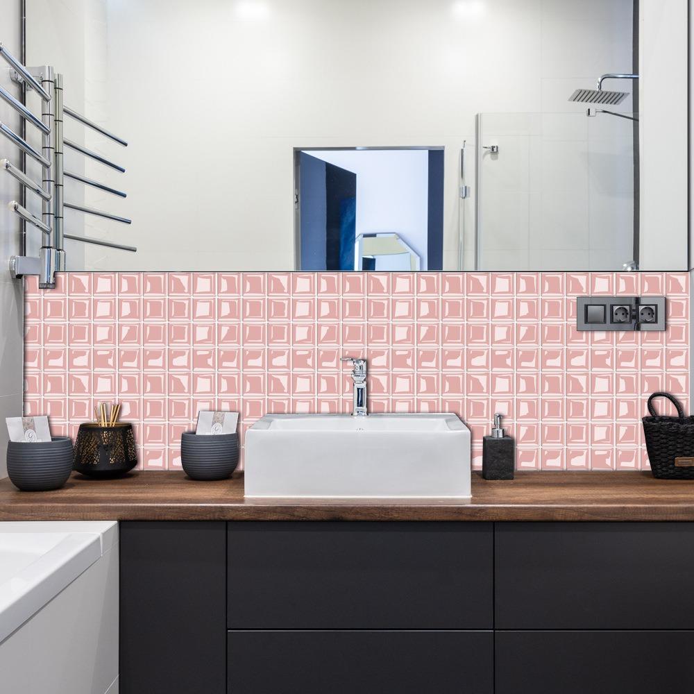 10pcs 3D Self Adhesive Wallpaper Waterproof Wall Decals Retro Crystal Tile Wall Sticker  Bathroom