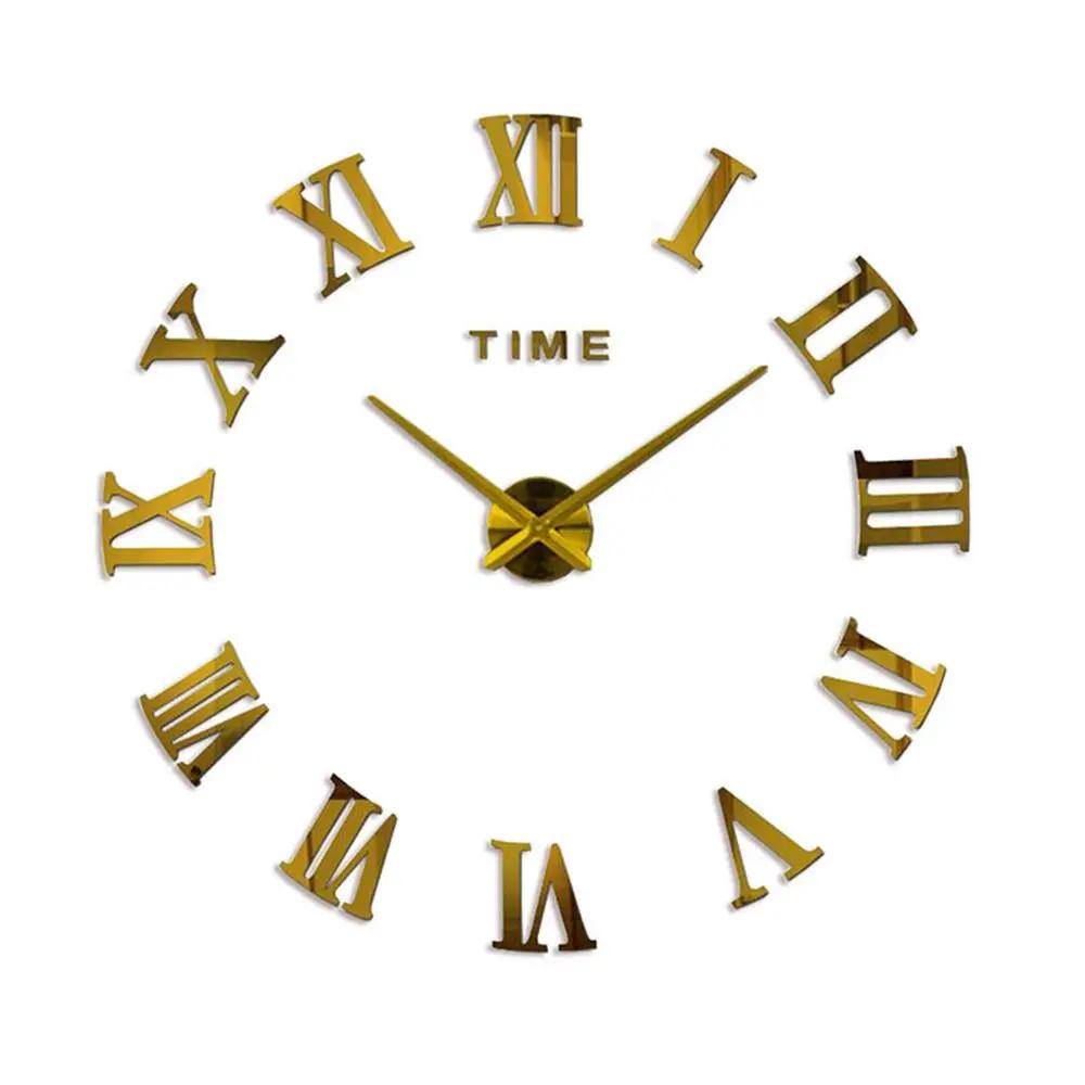 3D Large Roman Numerals Mirror Surface Acrylic Wall Sticker Wall Clock Home Office DIY Nordic Style Art Decoration Home Decor