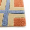 Francfranc Geometry Mat, 80cm x 50cm, Orange x Blue, Compatible with Underfloor Heating and Heated Carpets, Indoor Use, Entrance Mat