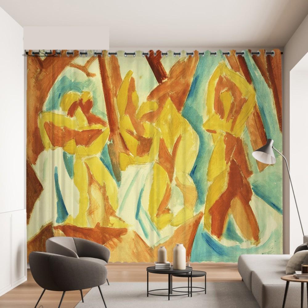 Famous Painting Curtain Picasso Peace Dove Nordic Minority Art Curtain Cloth Abstract Realism Bedroom Floor-to-ceiling Window