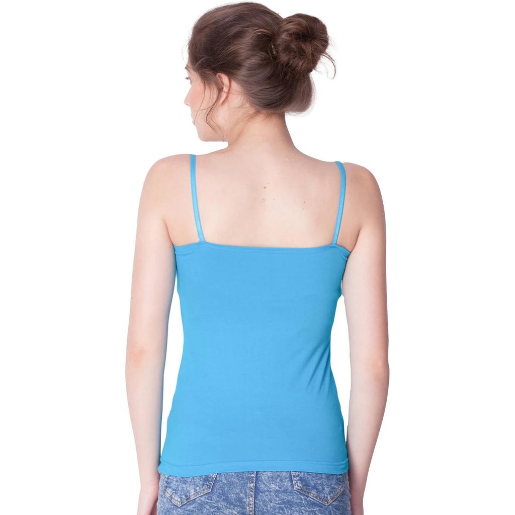 Women's Cotton Sleeveless Camisole with Adjustable Spaghetti Straps Tank Top
