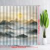 1pc Serene Mountain Shower Curtain - Misty Sunrise, Snow-Capped Peaks & Fog, Polyester, Bathroom Decor