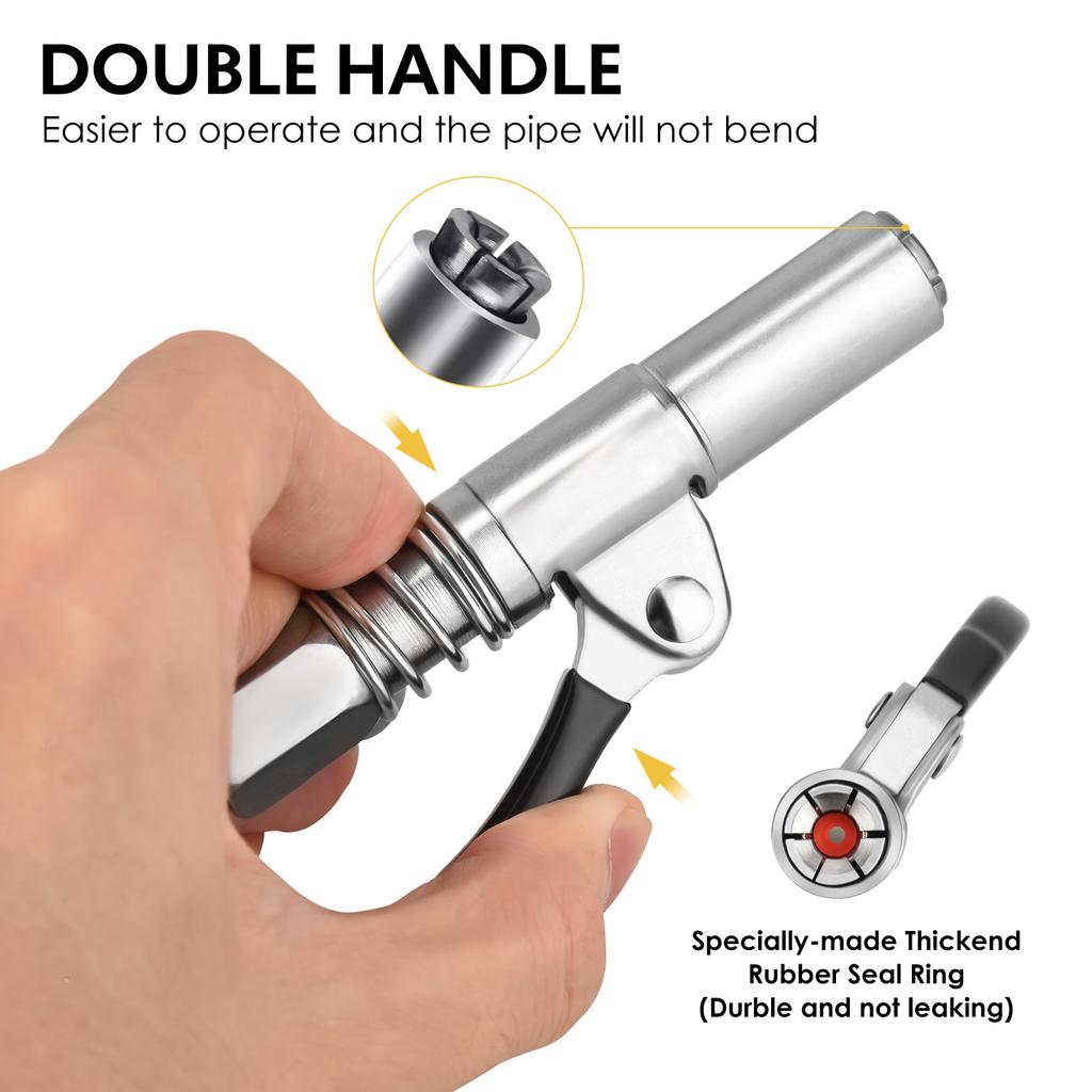 Cuplaj de grăsime îmbunătățit Cuplaj pentru pistol de grăsime cu eliberare rapidă de rezistență NPTI/8 10000PSI Două apăsări Ușor de împins