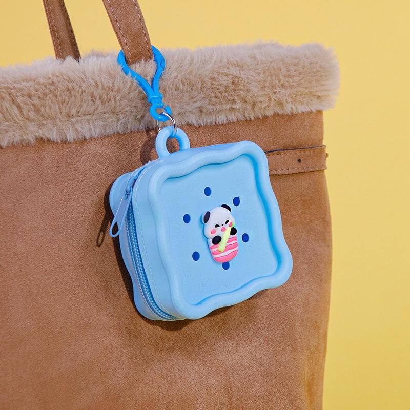 Soft Silicone Zipper Coin Purse Stain Resistant Multi Card Slot Holder Mini Money Pouch for Vacation Trips