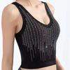 Sommer Neuer Stil Schöner Rücken Voller Sterne Eisseide Strickware Glitzer Neckholder Weste Top Weibliche Tide