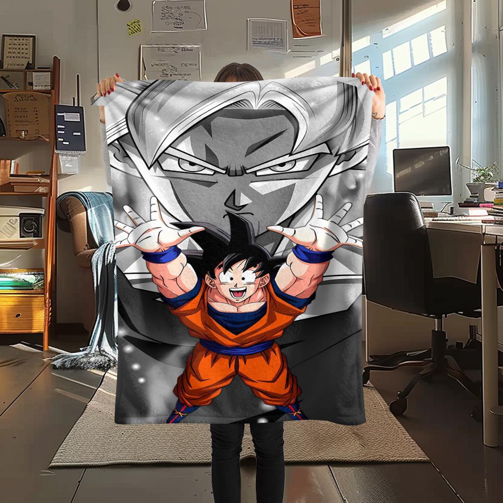 Dragon Ball Character Print Flannel Blanket High Quality Comfortable for All Seasons Home Decor Warmth and Comfort Perfect for Christmas Gifts