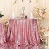 Polyester Sparkling Table Cover Solid Color Glitter Tablecloth  Table Decor Supplies