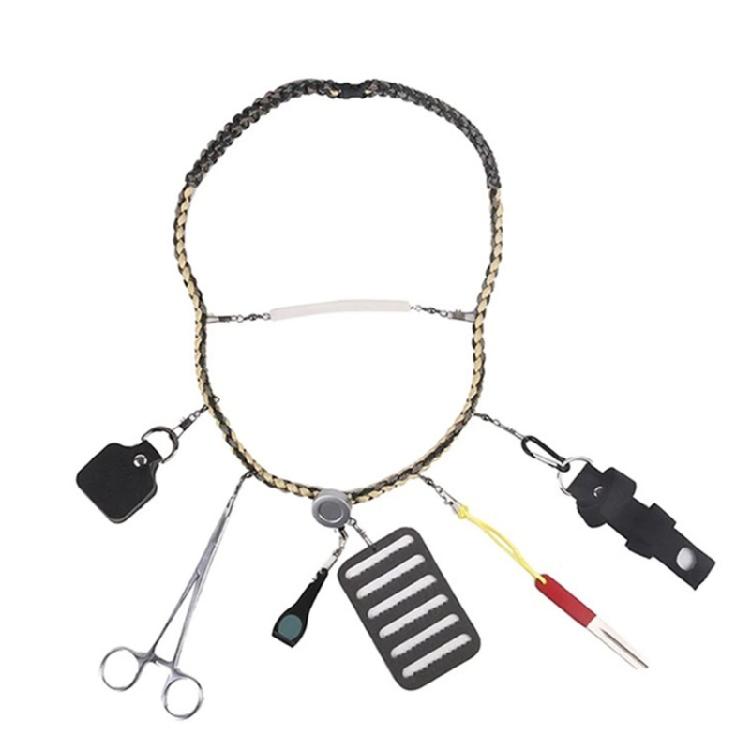 Nylon Braided Fishing Tool Holder Lanyard Multifunctional Fly Fishing Lanyard Necklace Fishing Gear Equipment Accessory