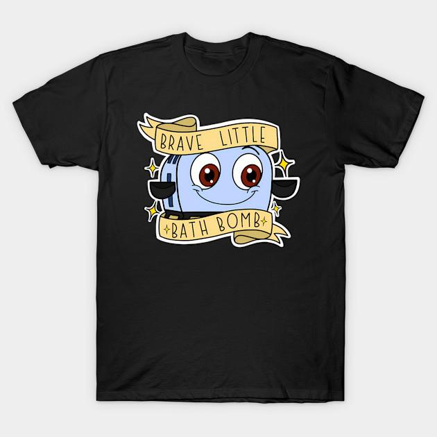 

Men Black Print T-shirt Brave Little Bath Bomb No-Cut Transfer Paper Print Cotton Tshirt L чорний
