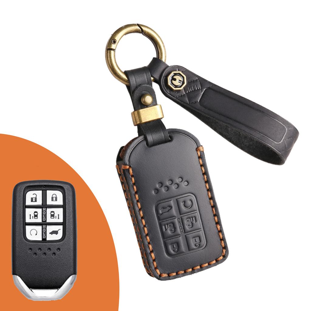 The key case is suitable for Honda key cover, Fit Civic Accord Crown car key cover, genuine leather.