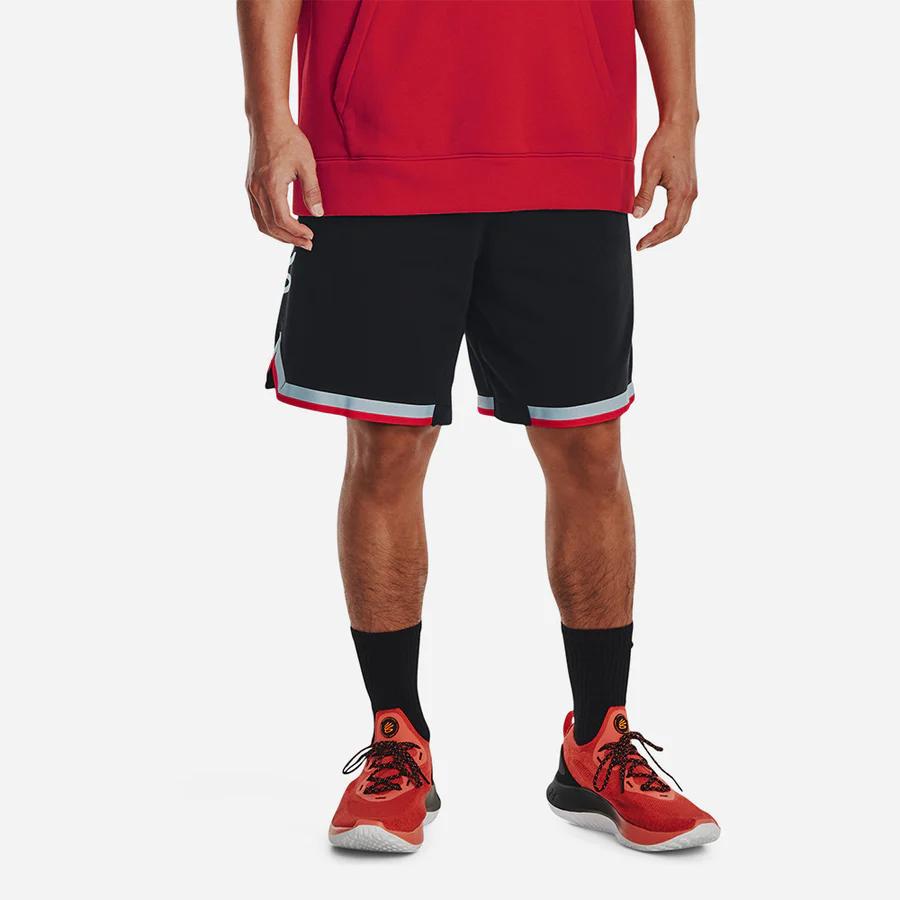 Under Armour Fleece Color Block Elastic Waist Casual Shorts Men Shorts Black 1374302-001