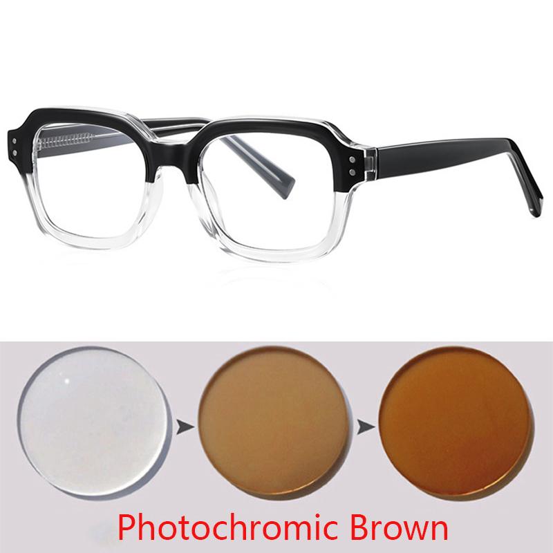 Square  Retro British Style Optical Frame European Fashion Eyeglass Frame 0 -1.0 -1.5 -2.0 -2.5 To -6.0