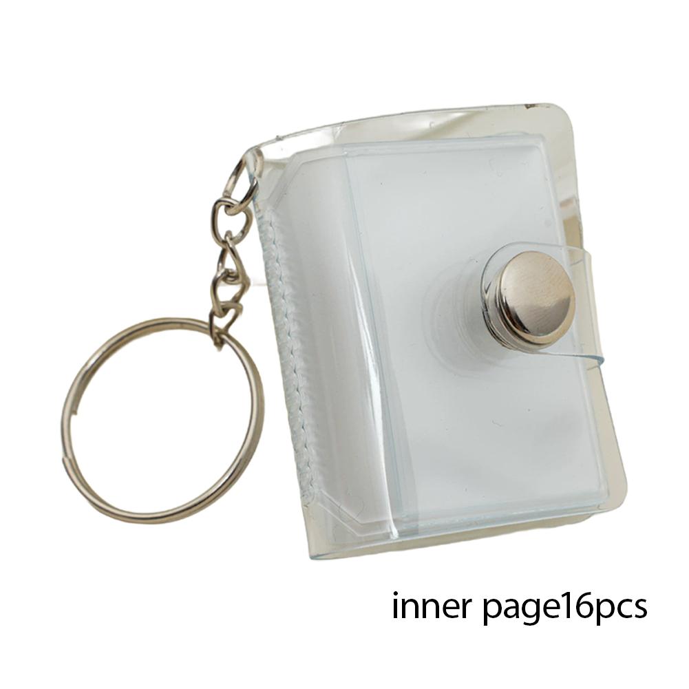 Mini Photo Album Keychain Transparent DIY Photo Card Holder Pockets ID Photo Portable Idol Small Card Storage Album Keychain