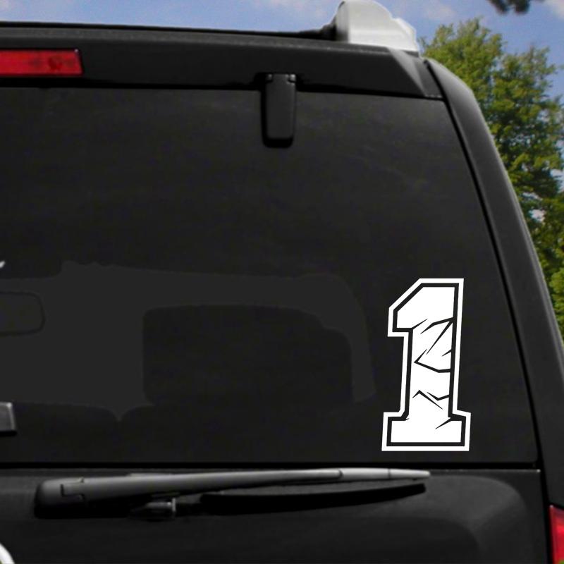 Tri Mishki HZX1185# Artistic Font Race Number Decals Car Sticker Funny Vinyl Decals Motorcycle Accessories Stickers