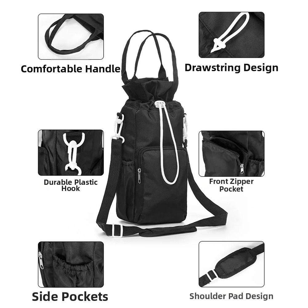 32oz 40oz Water Bottle Holder with Strap Crossbody with Phone Pocket Water Bottle Carrier Adjustable Insulated