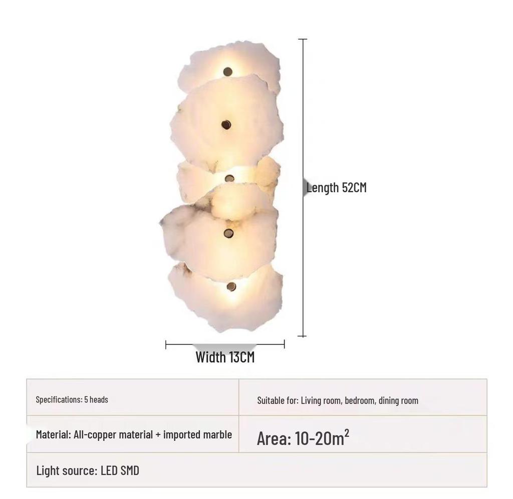 Spanish Alabaster Wall Lamp for Hotel, Villa, Stairway, Bedroom & Corridor Decor
